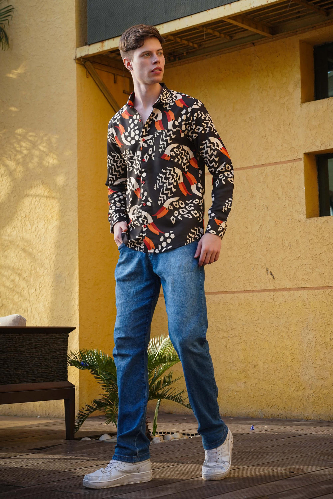 Contemporary Tropical Printed Men's Shirt