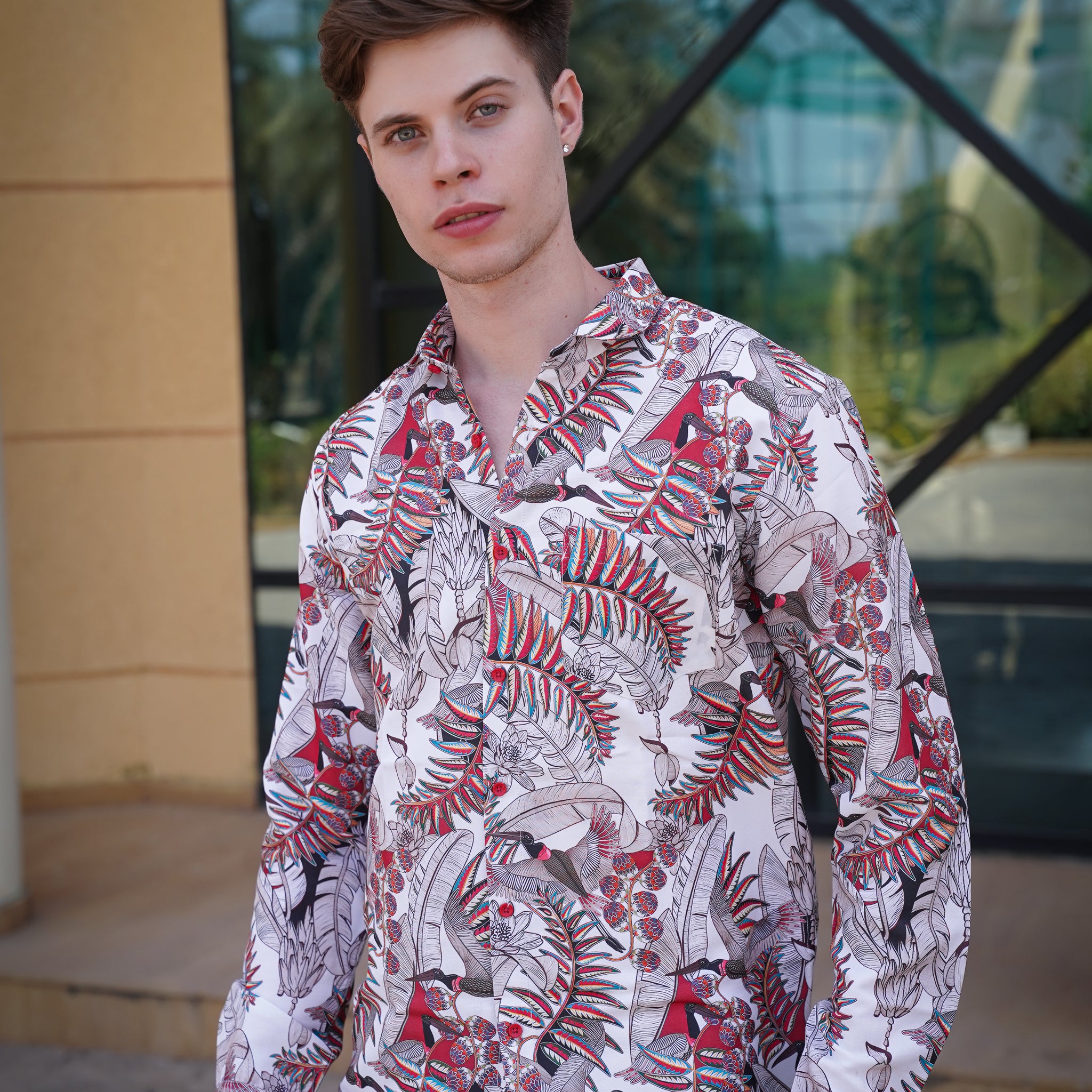 Contemporary Tropical Printed Men's Shirt